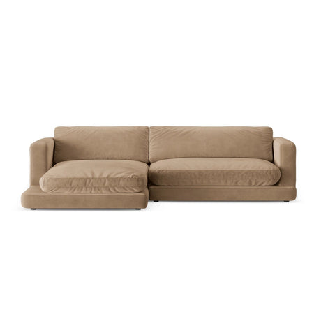 Ibiza 4-Sitzer Ecksofa, Linke Seite, aus Samt in Dunkelbeige (Riviera 24), 270x170x86 cm von Cosmopolitan Design – Bild 1