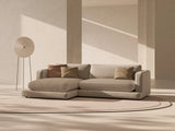 Ibiza 4-Sitzer Ecksofa, Linke Seite, aus Samt in Dunkelbeige (Riviera 24), 270x170x86 cm von Cosmopolitan Design – Bild 2