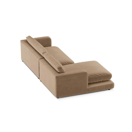 Ibiza 4-Sitzer Ecksofa, Linke Seite, aus Samt in Dunkelbeige (Riviera 24), 270x170x86 cm von Cosmopolitan Design – Bild 5