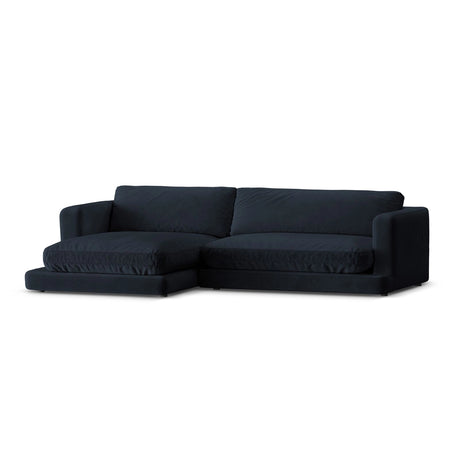 Ibiza 4-Sitzer Ecksofa, Linke Seite, aus Samt in Dunkelblau (Riviera 79), 270x170x86 cm von Cosmopolitan Design – Bild 4