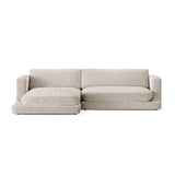 Ibiza 4-Sitzer Ecksofa, Linke Seite, aus Samt in Hellbeige (Riviera 21), 270x170x86 cm von Cosmopolitan Design – Bild 1