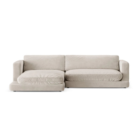 Ibiza 4-Sitzer Ecksofa, Linke Seite, aus Samt in Hellbeige (Riviera 21), 270x170x86 cm von Cosmopolitan Design – Bild 1