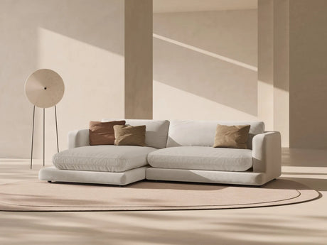 Ibiza 4-Sitzer Ecksofa, Linke Seite, aus Samt in Hellbeige (Riviera 21), 270x170x86 cm von Cosmopolitan Design – Bild 2