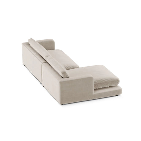 Ibiza 4-Sitzer Ecksofa, Linke Seite, aus Samt in Hellbeige (Riviera 21), 270x170x86 cm von Cosmopolitan Design – Bild 5