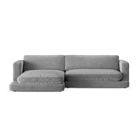 Ibiza 4-Sitzer Ecksofa, Linke Seite, aus Samt in Hellgrau (Riviera 91), 270x170x86 cm von Cosmopolitan Design – Bild 1