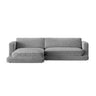 Ibiza 4-Sitzer Ecksofa, Linke Seite, aus Samt in Hellgrau (Riviera 91), 270x170x86 cm von Cosmopolitan Design – Bild 1