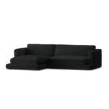Ibiza 4-Sitzer Ecksofa, Linke Seite, aus Samt in Schwarz (Riviera 100), 270x170x86 cm von Cosmopolitan Design – Bild 4