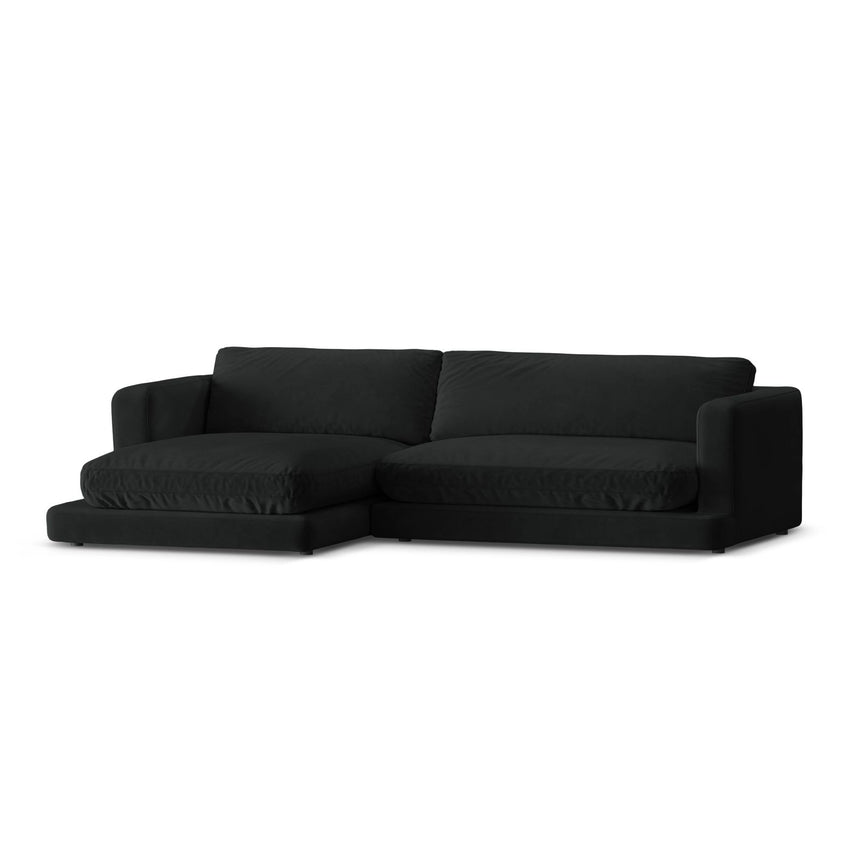 Ibiza 4-Sitzer Ecksofa, Linke Seite, aus Samt in Schwarz (Riviera 100), 270x170x86 cm von Cosmopolitan Design – Bild 4