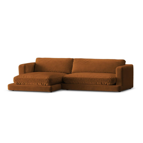 Ibiza 4-Sitzer Ecksofa, Linke Seite, aus Samt in Terrakotta (Riviera 56), 270x170x86 cm von Cosmopolitan Design – Bild 4