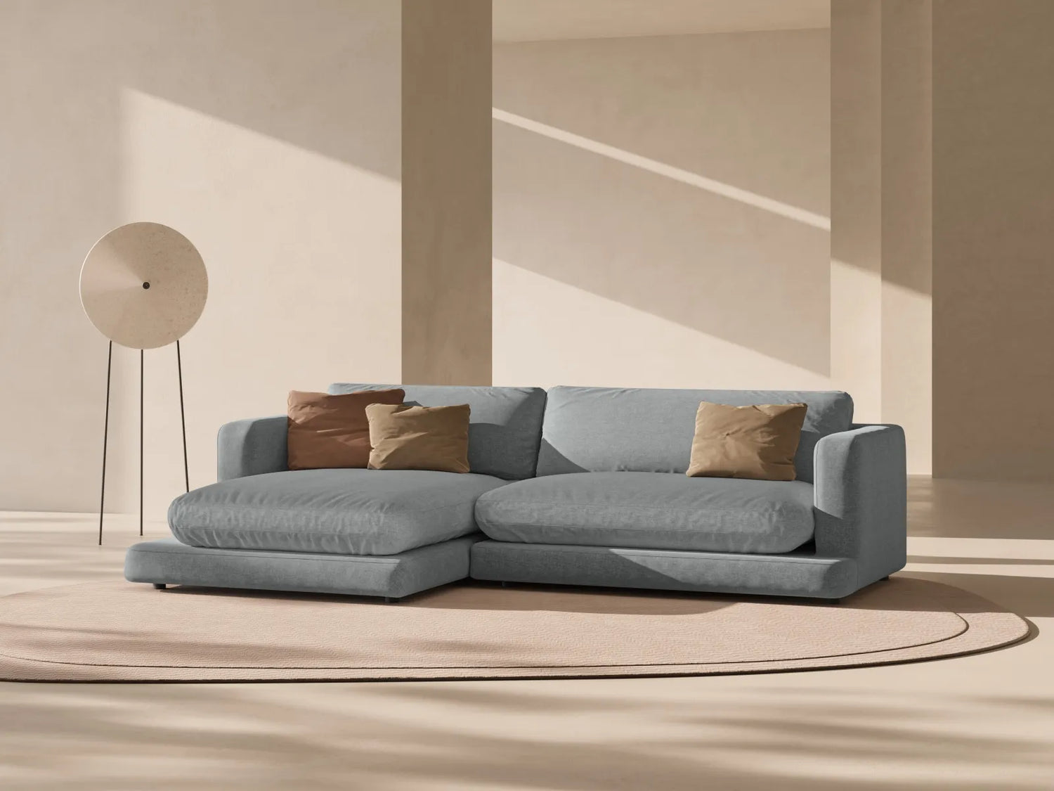 Ibiza 4-Sitzer Ecksofa, Linke Seite, aus Strukturierter Stoff in Dunkelgrau (Wind 89), 270x170x86 cm von Cosmopolitan Design – Bild 2