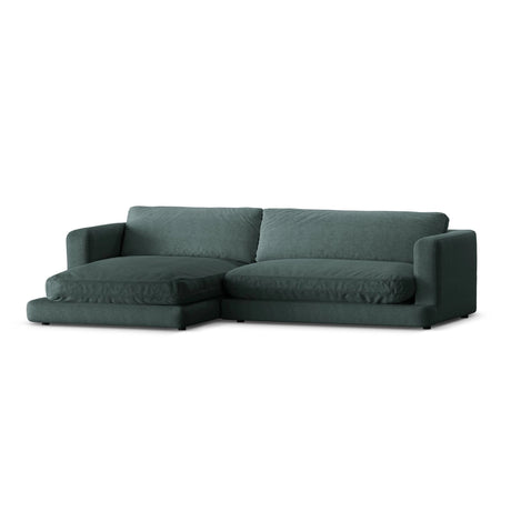 Ibiza 4-Sitzer Ecksofa, Linke Seite, aus Strukturierter Stoff in Moosgrün (Wind 75), 270x170x86 cm von Cosmopolitan Design – Bild 4