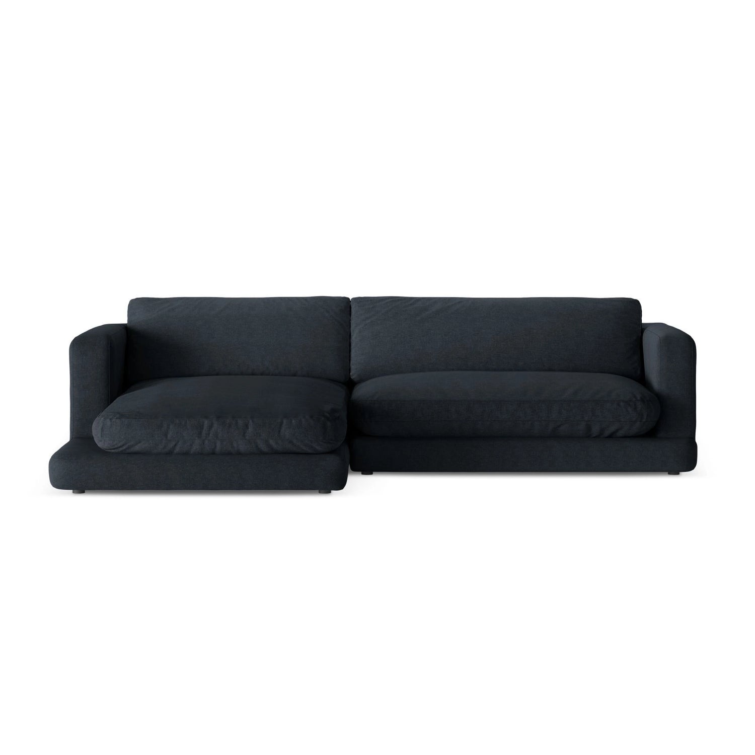 Ibiza 4-Sitzer Ecksofa, Linke Seite, aus Strukturierter Stoff in Schwarz (Wind 99), 270x170x86 cm von Cosmopolitan Design – Bild 1