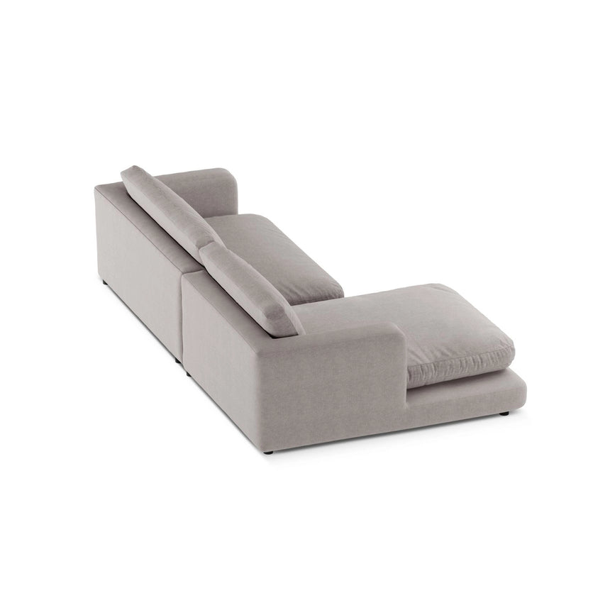 Ibiza 4-Sitzer Ecksofa, Linke Seite, aus Strukturierter Stoff in Warmes Grau (Wind 82), 270x170x86 cm von Cosmopolitan Design – Bild 5