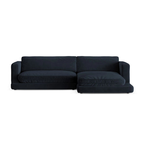 Ibiza 4-Sitzer Ecksofa, Rechte Seite, aus Samt in Dunkelblau (Riviera 79), 270x170x86 cm von Cosmopolitan Design – Bild 1