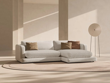 Ibiza 4-Sitzer Ecksofa, Rechte Seite, aus Samt in Hellbeige (Riviera 21), 270x170x86 cm von Cosmopolitan Design – Bild 2