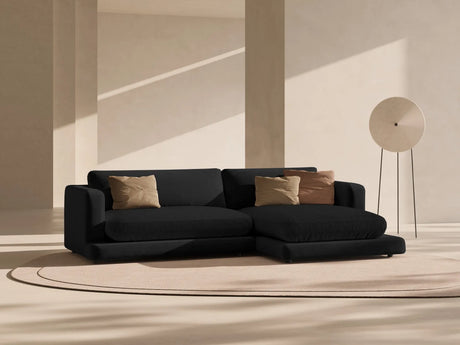 Ibiza 4-Sitzer Ecksofa, Rechte Seite, aus Samt in Schwarz (Riviera 100), 270x170x86 cm von Cosmopolitan Design – Bild 2