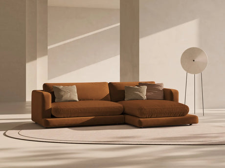 Ibiza 4-Sitzer Ecksofa, Rechte Seite, aus Samt in Terrakotta (Riviera 56), 270x170x86 cm von Cosmopolitan Design – Bild 2