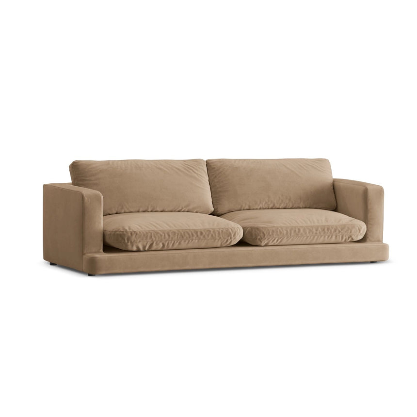 Ibiza 4-Sitzer Sofa aus Samt in Dunkelbeige (Riviera 24), 240x105x86 cm von Cosmopolitan Design – Bild 4