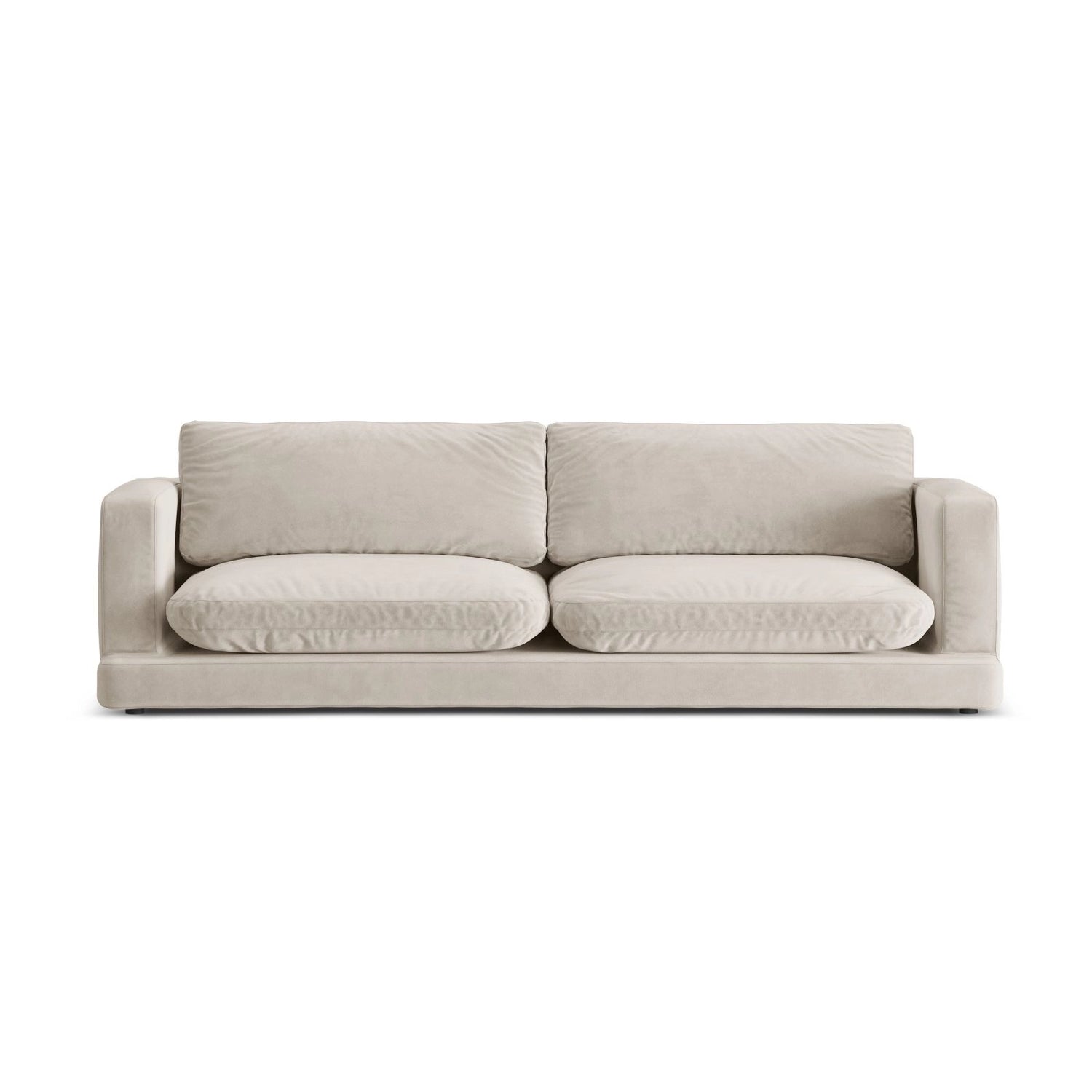 Ibiza 4-Sitzer Sofa aus Samt in Hellbeige (Riviera 21), 240x105x86 cm von Cosmopolitan Design – Bild 1