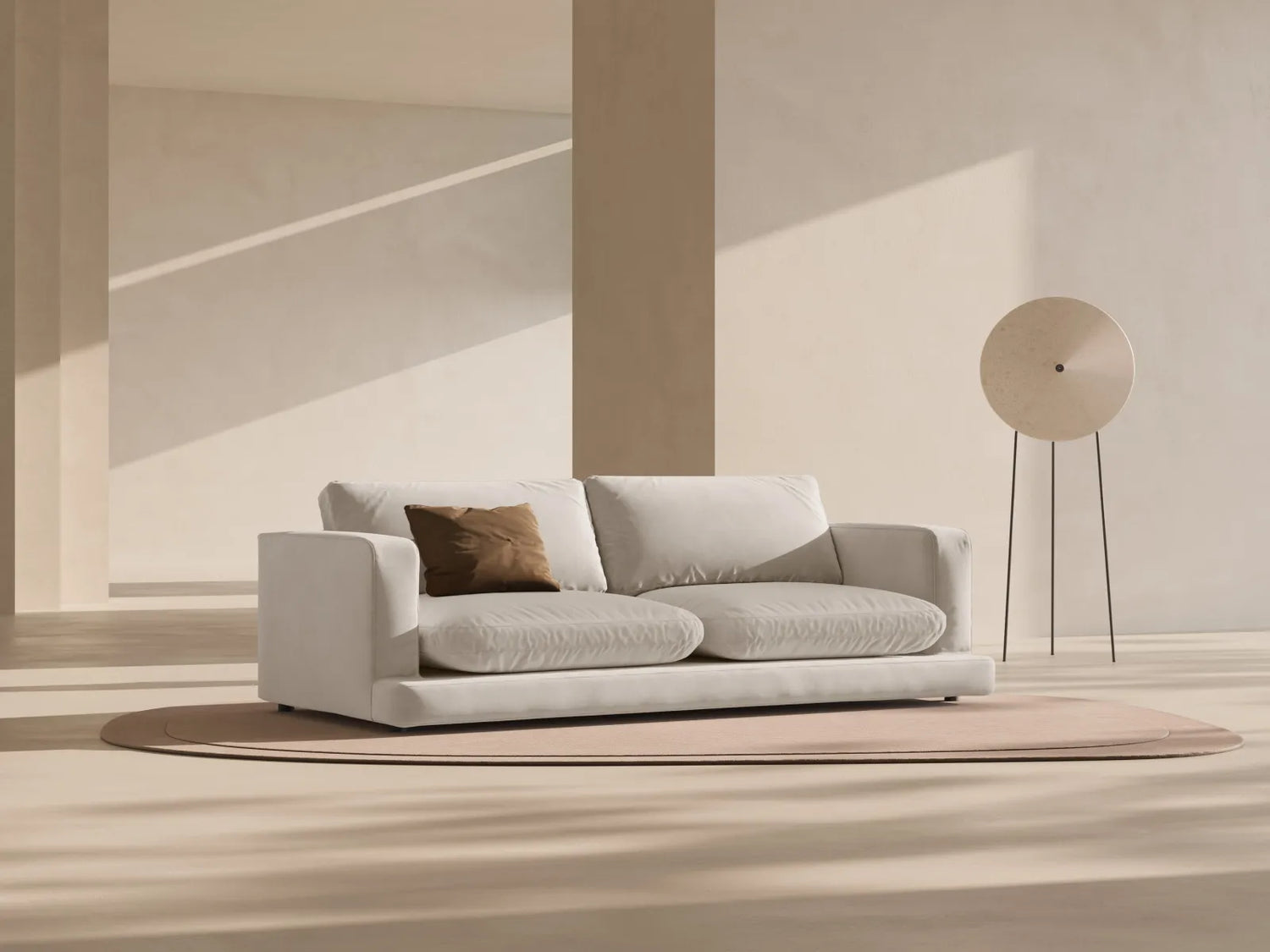 Ibiza 4-Sitzer Sofa aus Samt in Hellbeige (Riviera 21), 240x105x86 cm von Cosmopolitan Design – Bild 2