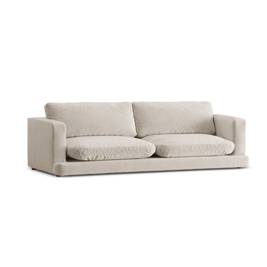 Ibiza 4-Sitzer Sofa aus Samt in Hellbeige (Riviera 21), 240x105x86 cm von Cosmopolitan Design – Bild 4