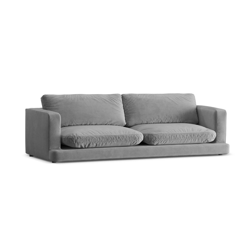 Ibiza 4-Sitzer Sofa aus Samt in Hellgrau (Riviera 91), 240x105x86 cm von Cosmopolitan Design – Bild 4