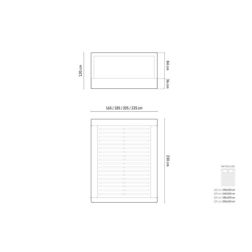 Kemer Bett mit Kopfteil und Stauraum aus Boucle in Beige (Baloo 2074), 180x200 cm von Cosmopolitan Design – Bild 2