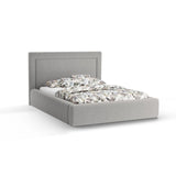 Kemer Bett mit Kopfteil und Stauraum aus Boucle in Dunkles olivgrün (Baloo 2090), 180x200 cm von Cosmopolitan Design – Bild 1