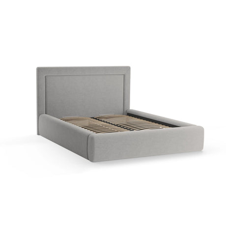 Kemer Bett mit Kopfteil und Stauraum aus Boucle in Dunkles olivgrün (Baloo 2090), 180x200 cm von Cosmopolitan Design – Bild 4