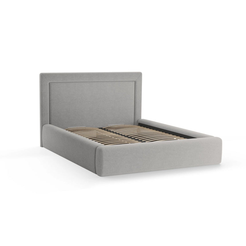 Kemer Bett mit Kopfteil und Stauraum aus Boucle in Dunkles olivgrün (Baloo 2090), 180x200 cm von Cosmopolitan Design – Bild 4