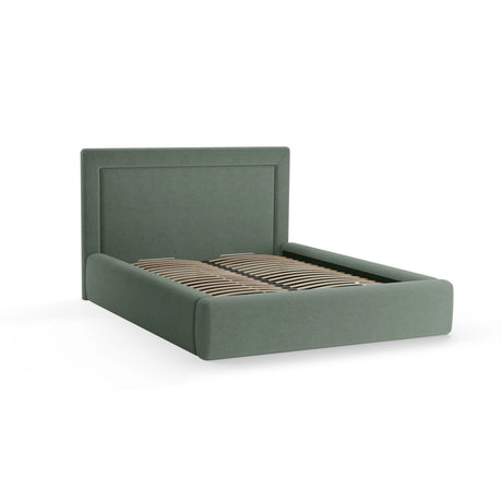 Kemer Bett mit Kopfteil und Stauraum aus Boucle in Hellgrau (Baloo 2085), 140x200 cm von Cosmopolitan Design – Bild 4