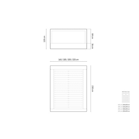 Kemer Bett mit Kopfteil und Stauraum aus Boucle oder Strukturstoff, 180x200 cm von Cosmopolitan Design – Bild 2