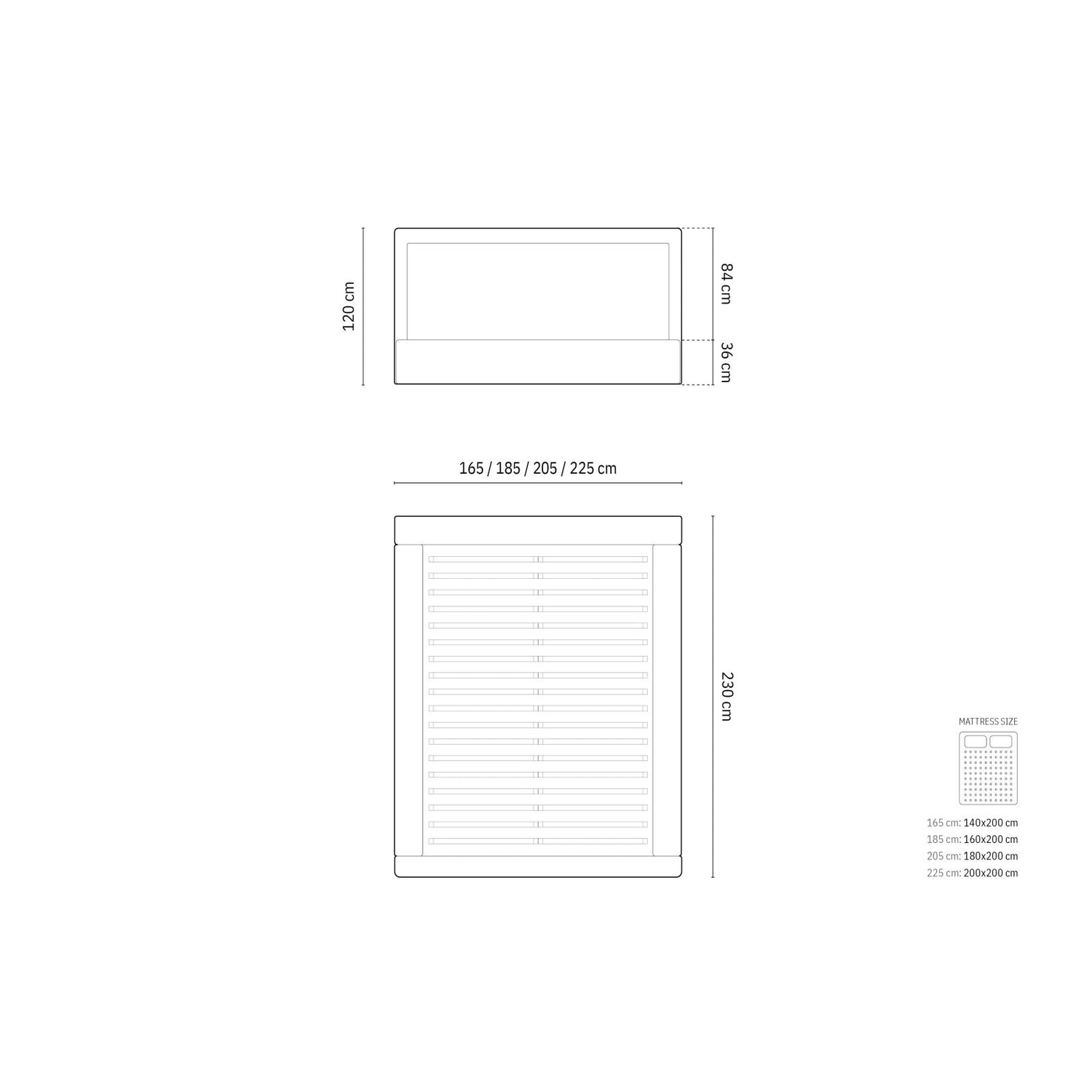 Kemer Bett mit Kopfteil und Stauraum aus Strukturierter Stoff in Elfenbein (Wind 02), 160x200 cm von Cosmopolitan Design – Bild 2