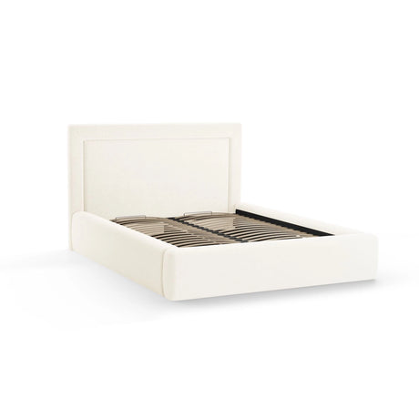 Kemer Bett mit Kopfteil und Stauraum aus Strukturierter Stoff in Elfenbein (Wind 02), 180x200 cm von Cosmopolitan Design – Bild 4