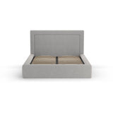 Kemer Bett mit Kopfteil und Stauraum aus Strukturierter Stoff in Grau (Wind 90), 160x200 cm von Cosmopolitan Design – Bild 3
