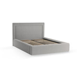 Kemer Bett mit Kopfteil und Stauraum aus Strukturierter Stoff in Grau (Wind 90), 180x200 cm von Cosmopolitan Design – Bild 4
