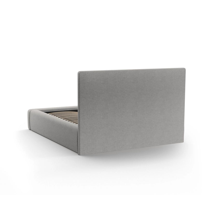Kemer Bett mit Kopfteil und Stauraum aus Strukturierter Stoff in Grau (Wind 90), 180x200 cm von Cosmopolitan Design – Bild 6