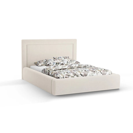 Kemer Bett mit Kopfteil und Stauraum aus Strukturierter Stoff in Leichtes Beige (Wind 05), 180x200 cm von Cosmopolitan Design – Bild 1