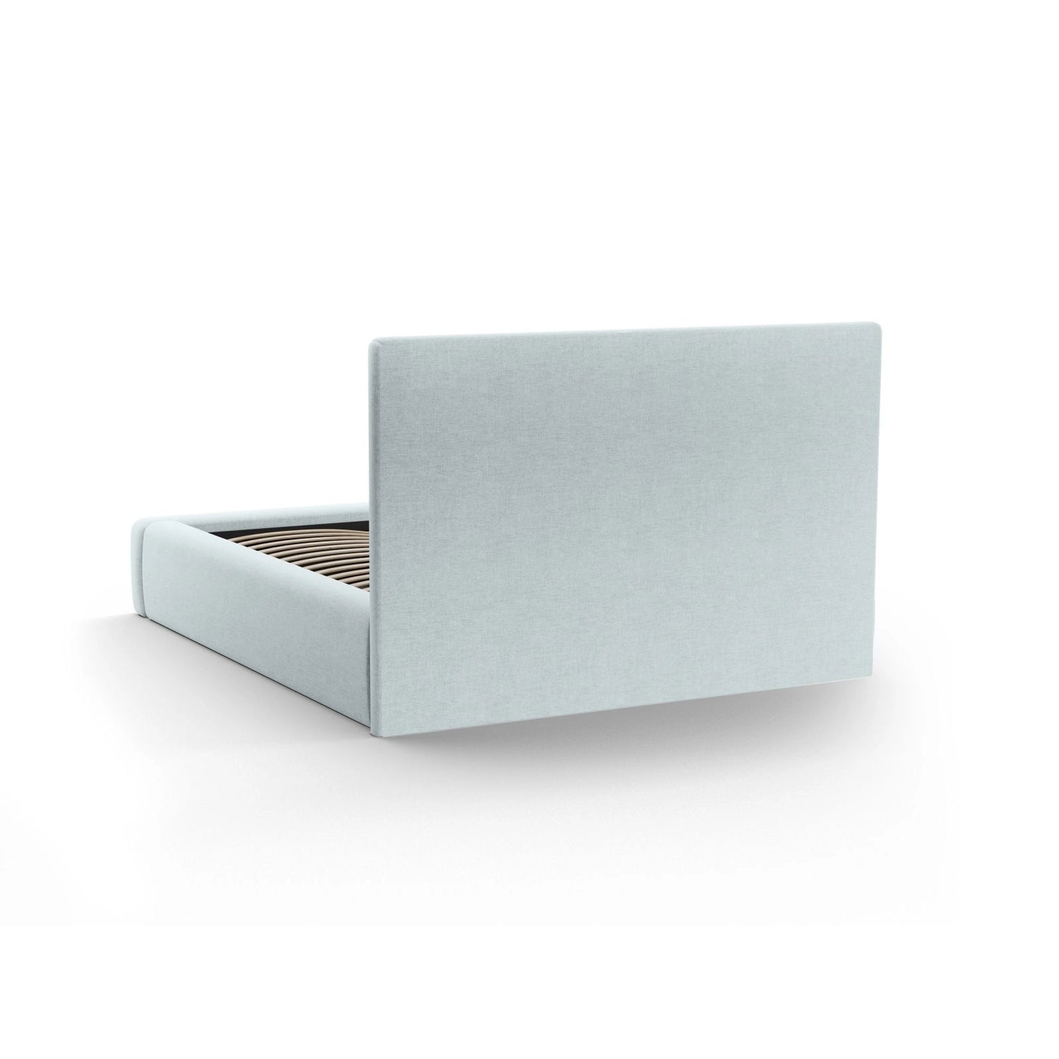Kemer Bett mit Kopfteil und Stauraum aus Strukturierter Stoff in Satinblau (Wind 73), 140x200 cm von Cosmopolitan Design – Bild 6