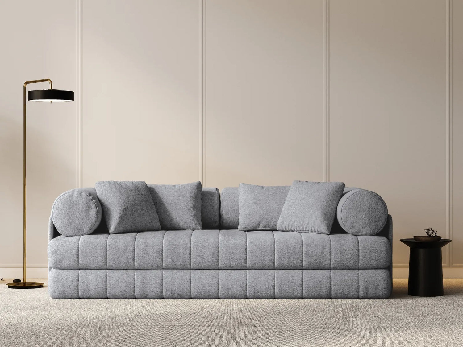 Kemi 3-Sitzer Sofa aus Boucle in Grau (CORAL 75), 206x95x70 cm von Cosmopolitan Design – Bild 2