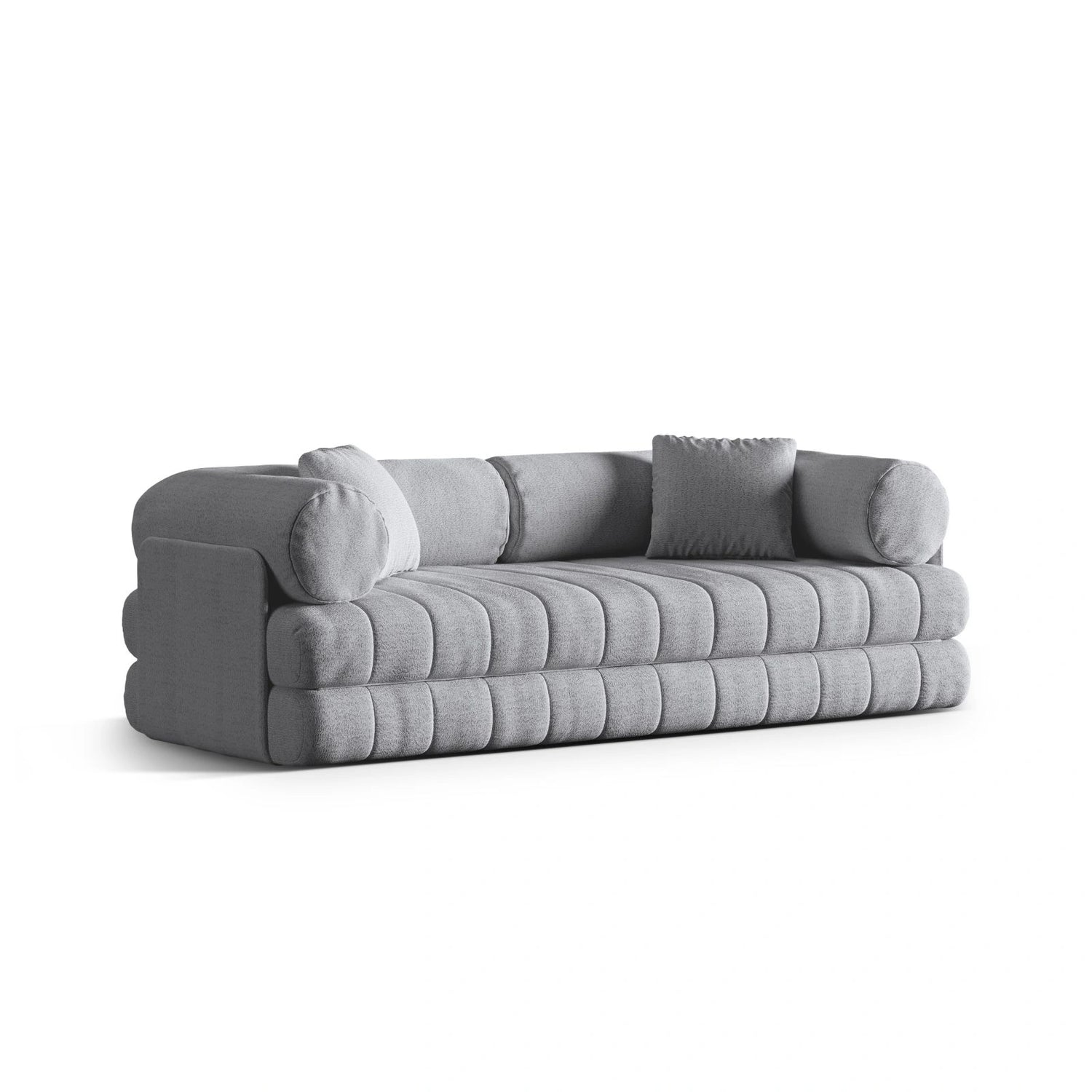 Kemi 3-Sitzer Sofa aus Boucle in Grau (CORAL 75), 206x95x70 cm von Cosmopolitan Design – Bild 4
