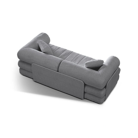 Kemi 3-Sitzer Sofa aus Boucle in Grau (CORAL 75), 206x95x70 cm von Cosmopolitan Design – Bild 6