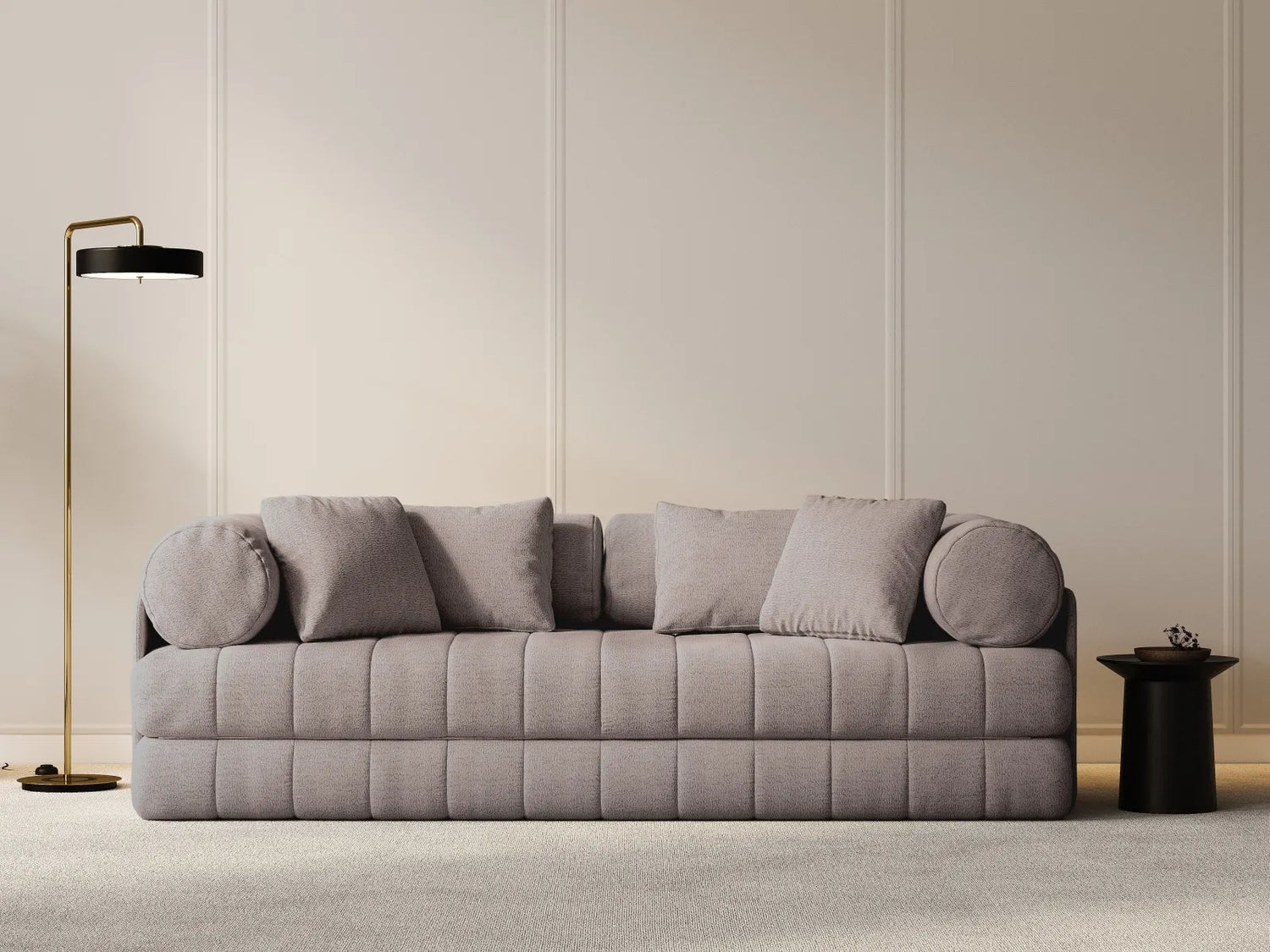 Kemi 3-Sitzer Sofa aus Boucle in Warmes Grau (CORAL 50), 206x95x70 cm von Cosmopolitan Design – Bild 2