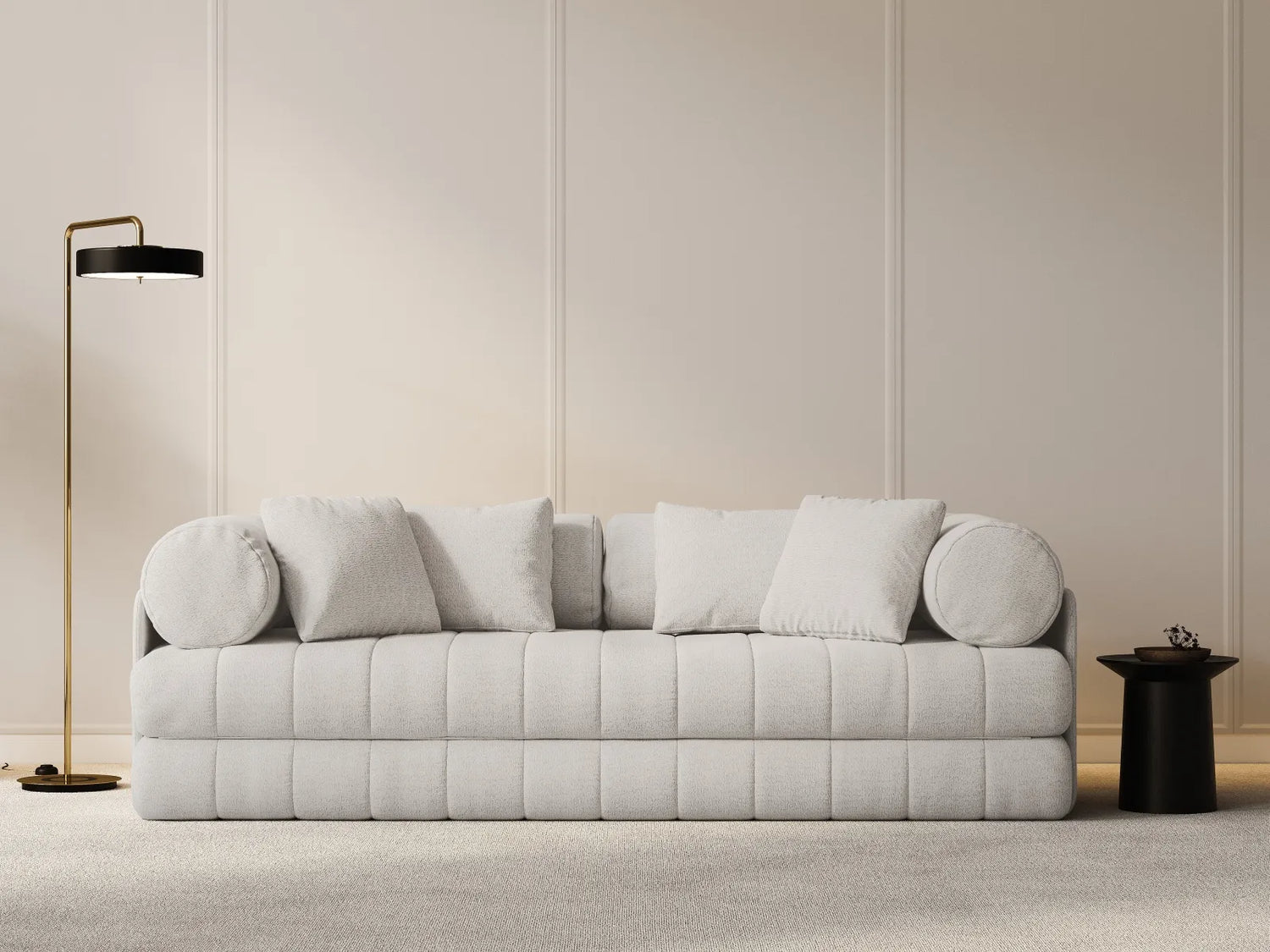 Kemi 3-Sitzer Sofa aus Samt, Boucle oder Chenille, 206x95x70 cm von Cosmopolitan Design – Bild 2