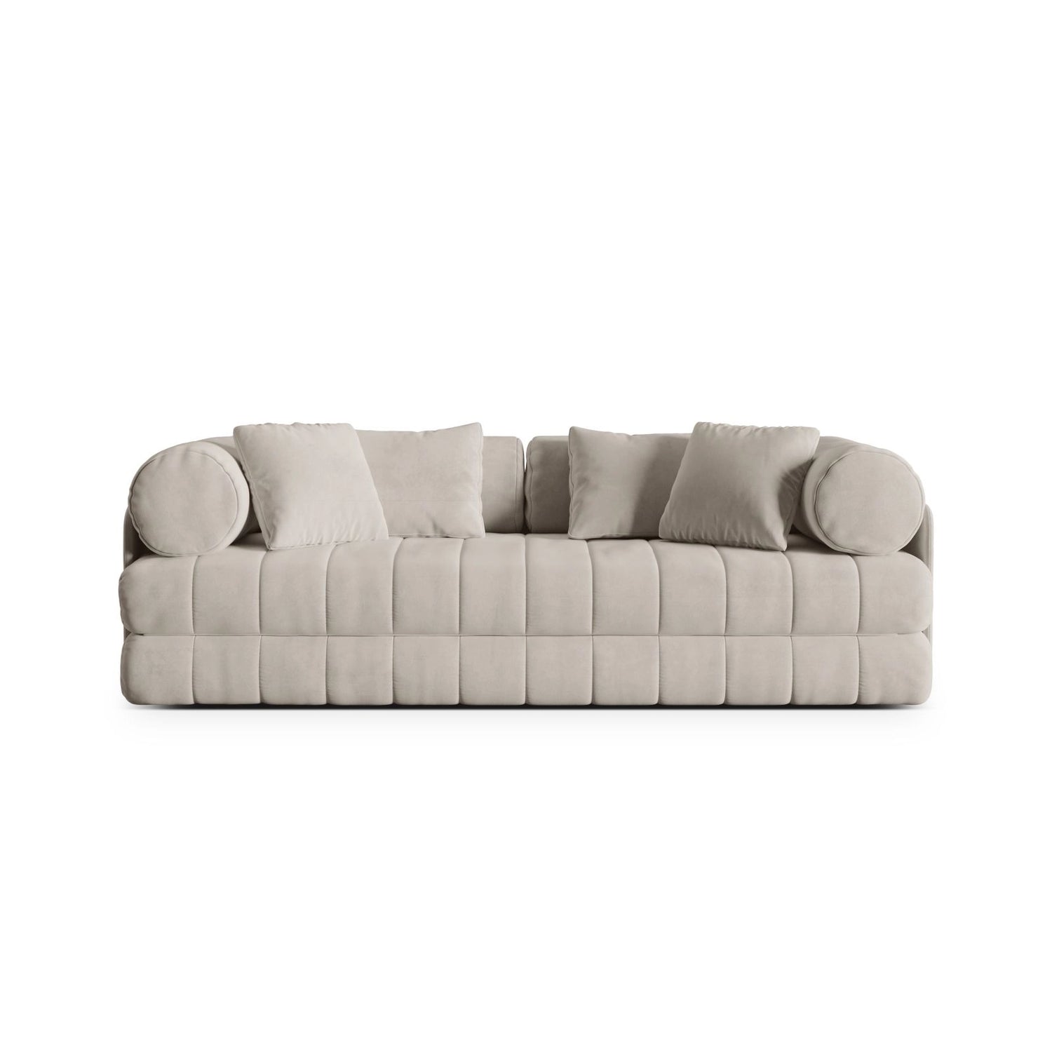 Kemi 3-Sitzer Sofa aus Samt in Beige (Salvador 1), 206x95x70 cm von Cosmopolitan Design – Bild 1