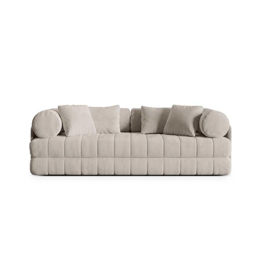 Kemi 3-Sitzer Sofa aus Samt in Beige (Salvador 1), 206x95x70 cm von Cosmopolitan Design – Bild 1