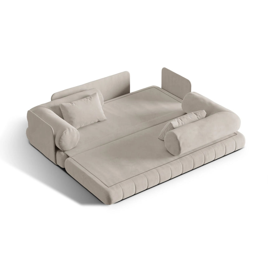Kemi 3-Sitzer Sofa aus Samt in Beige (Salvador 1), 206x95x70 cm von Cosmopolitan Design – Bild 5