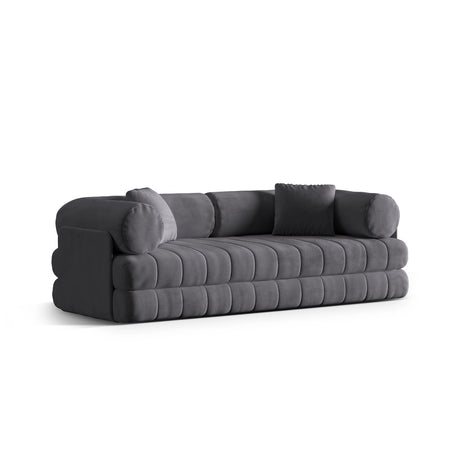 Kemi 3-Sitzer Sofa aus Samt in Dunkelgrau (Salvador 18), 206x95x70 cm von Cosmopolitan Design – Bild 4
