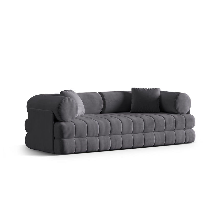 Kemi 3-Sitzer Sofa aus Samt in Dunkelgrau (Salvador 18), 206x95x70 cm von Cosmopolitan Design – Bild 4