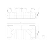 Kemi 3-Sitzer Sofa aus Samt in Grün (Salvador 8), 206x95x70 cm von Cosmopolitan Design – Bild 3